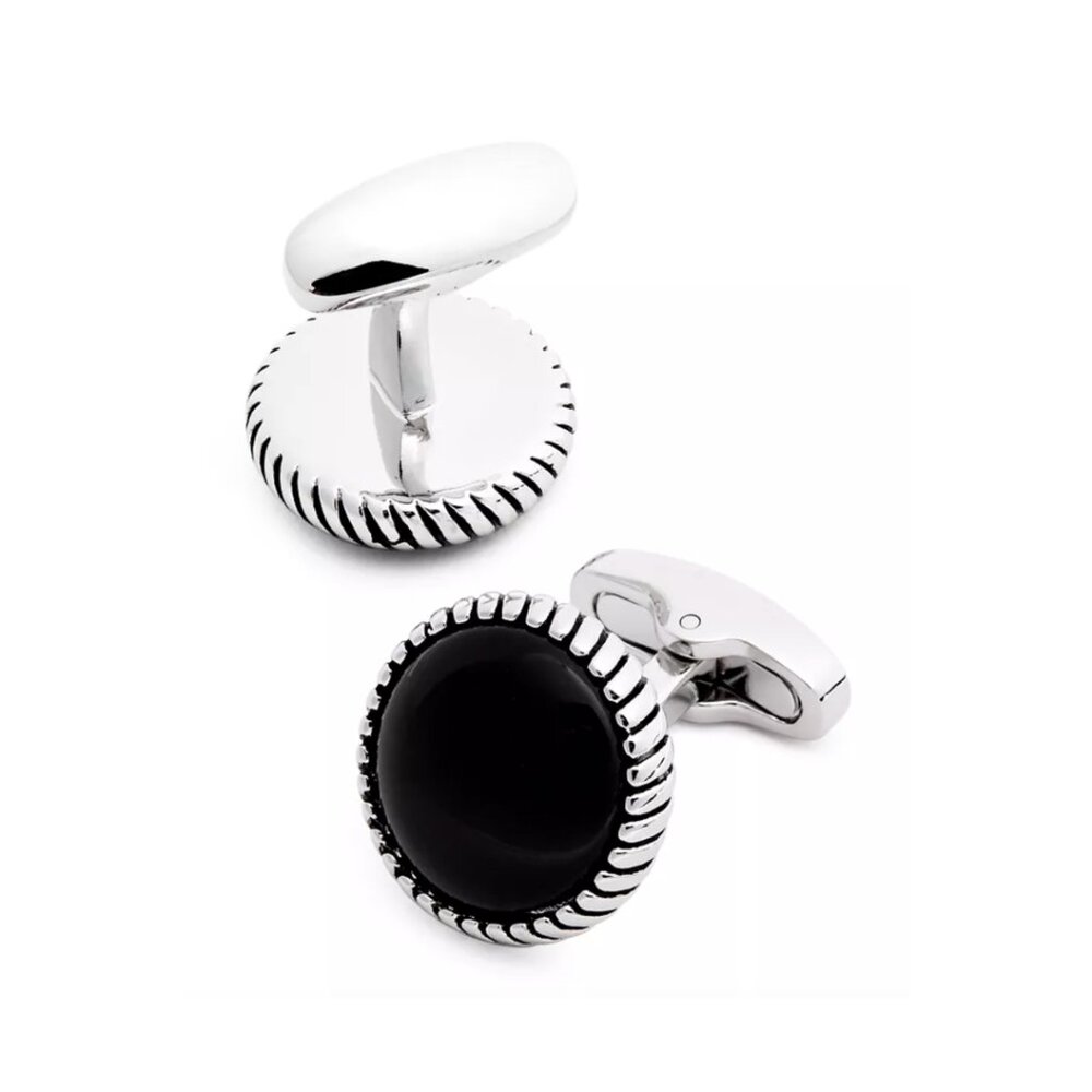 Link Up - Onyx Round Cufflinks
